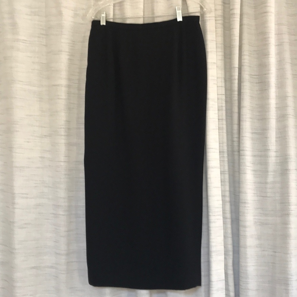 Black midi pencil skirt